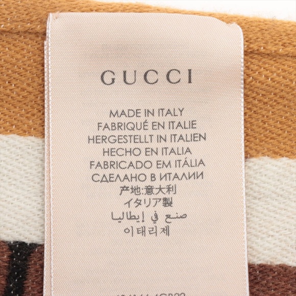 GUCCI Brown Wool Printed Scarf - Picture 3 of 4